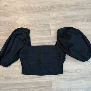 Abercrombie & Fitch Black Puff Sleeve Blouse